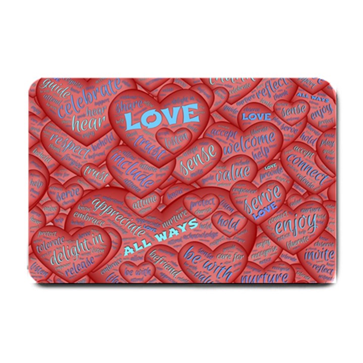 Love Hearts Valentine Red Symbol Small Doormat