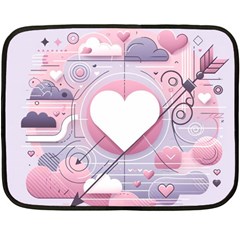 Heart Love Minimalist Design Two Sides Fleece Blanket (mini) by Bedest