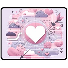 Heart Love Minimalist Design Fleece Blanket (medium) by Bedest