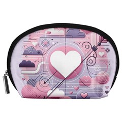 Heart Love Minimalist Design Accessory Pouch (large)