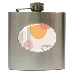 Lines Boho Poster Contemporary Hip Flask (6 Oz)