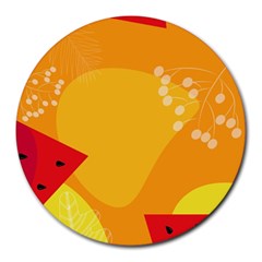 Watermelon Flower Round Mousepad