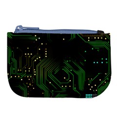 Circuits Circuit Board Green Technology Large Coin Purse by Ndabl3x