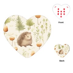 Hedgehog Mushroom Playing Cards Single Design (heart) by Ndabl3x