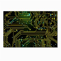 Circuits Circuit Board Yelow Postcard 4 x 6  (pkg Of 10) by Ndabl3x