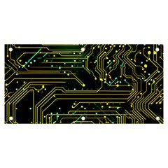 Circuits Circuit Board Yelow Banner And Sign 6  X 3  by Ndabl3x