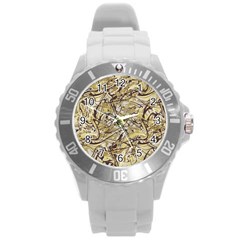 Marble Texture Pattern Seamless Round Plastic Sport Watch (l) by Ndabl3x