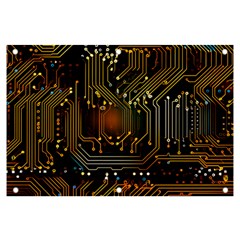 Circuits Circuit Board Orange Technology Banner And Sign 6  X 4  by Ndabl3x