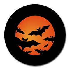 Halloween Bats Moon Full Moon Round Mousepad