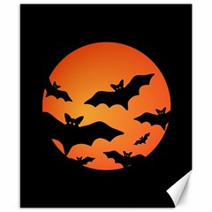 Halloween Bats Moon Full Moon Canvas 8  X 10 