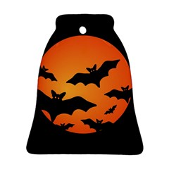 Halloween Bats Moon Full Moon Ornament (bell) by Cendanart