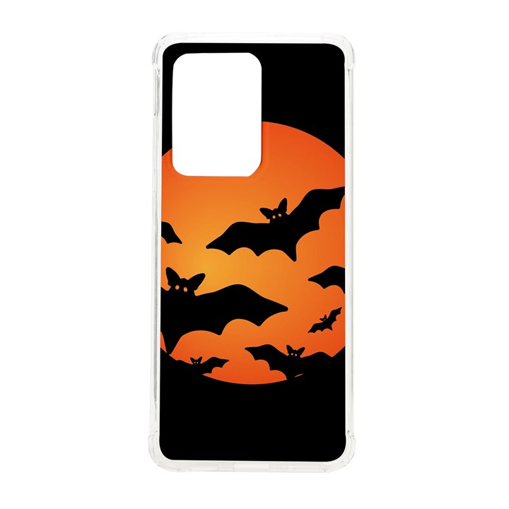 Halloween Bats Moon Full Moon Samsung Galaxy S20 Ultra 6.9 Inch TPU UV Case