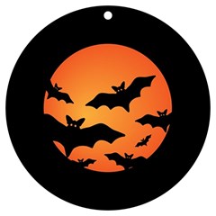 Halloween Bats Moon Full Moon Uv Print Acrylic Ornament Round by Cendanart