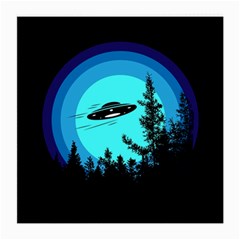 Ufo Alien Night Sky Night Medium Glasses Cloth by Cendanart