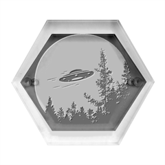 Ufo Alien Night Sky Night Hexagon Wood Jewelry Box by Cendanart
