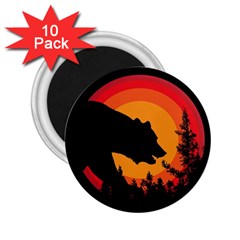 Forest Bear Silhouette Sunset 2 25  Magnets (10 Pack) 