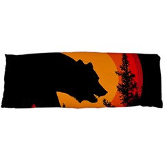 Forest Bear Silhouette Sunset Body Pillow Case (dakimakura)