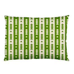 Christmas Green Tree Background Pillow Case (two Sides) by Cendanart