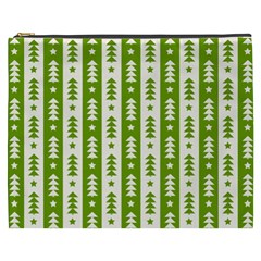 Christmas Green Tree Background Cosmetic Bag (xxxl)