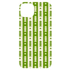 Christmas Green Tree Background Iphone 14 Plus Black Uv Print Case by Cendanart