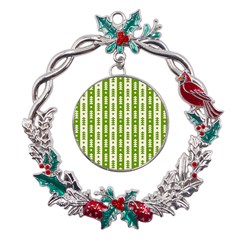 Christmas Green Tree Background Metal X mas Wreath Holly Leaf Ornament