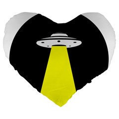 Ufo Flying Saucer Extraterrestrial Large 19  Premium Heart Shape Cushions by Cendanart