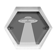 Ufo Flying Saucer Extraterrestrial Hexagon Wood Jewelry Box by Cendanart