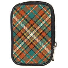 Tartan Scotland Seamless Plaid Pattern Vector Retro Background Fabric Vintage Check Color Square Geo Compact Camera Leather Case by Ket1n9