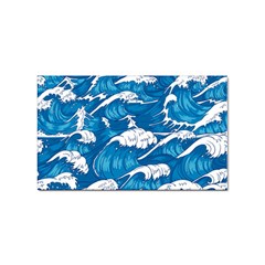 Storm Waves Seamless Pattern Raging Ocean Water Sea Wave Vintage Japanese Storms Print Illustration Sticker Rectangular (100 Pack) by Ket1n9