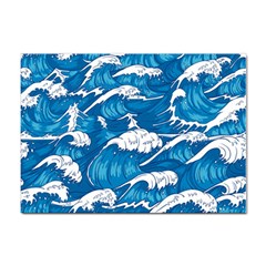Storm Waves Seamless Pattern Raging Ocean Water Sea Wave Vintage Japanese Storms Print Illustration Sticker A4 (10 Pack) by Ket1n9