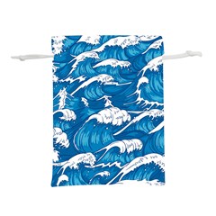 Storm Waves Seamless Pattern Raging Ocean Water Sea Wave Vintage Japanese Storms Print Illustration Lightweight Drawstring Pouch (s) by Ket1n9