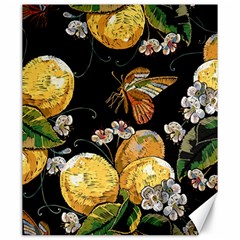 Embroidery Blossoming Lemons Butterfly Seamless Pattern Canvas 20  X 24  by Ket1n9