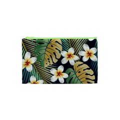 Seamless Pattern With Tropical Strelitzia Flowers Leaves Exotic Background Cosmetic Bag (xs) by Ket1n9