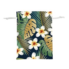 Seamless Pattern With Tropical Strelitzia Flowers Leaves Exotic Background Lightweight Drawstring Pouch (m)