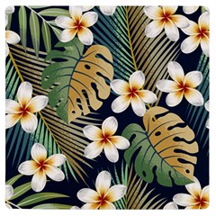 Seamless Pattern With Tropical Strelitzia Flowers Leaves Exotic Background Uv Print Square Tile Coaster  by Ket1n9