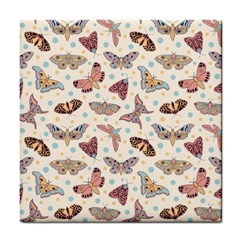 Pattern With Butterflies Moths Tile Coaster by Ket1n9