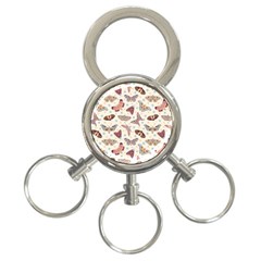 Pattern With Butterflies Moths 3-ring Key Chain by Ket1n9