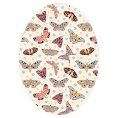 Pattern With Butterflies Moths Uv Print Acrylic Ornament Oval by Ket1n9