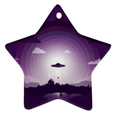 Ufo Illustration Style Minimalism Silhouette Ornament (star) by Cendanart