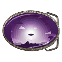 Ufo Illustration Style Minimalism Silhouette Belt Buckles