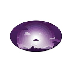 Ufo Illustration Style Minimalism Silhouette Sticker Oval (10 pack)