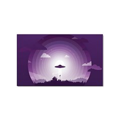 Ufo Illustration Style Minimalism Silhouette Sticker Rectangular (10 pack)