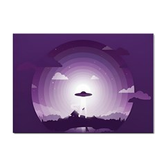 Ufo Illustration Style Minimalism Silhouette Sticker A4 (10 pack)