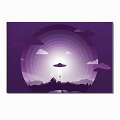 Ufo Illustration Style Minimalism Silhouette Postcard 4 x 6  (Pkg of 10)