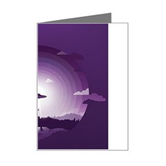 Ufo Illustration Style Minimalism Silhouette Mini Greeting Card