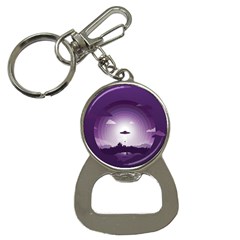 Ufo Illustration Style Minimalism Silhouette Bottle Opener Key Chain