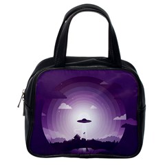 Ufo Illustration Style Minimalism Silhouette Classic Handbag (One Side)