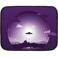 Ufo Illustration Style Minimalism Silhouette Fleece Blanket (Mini)