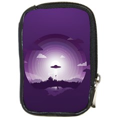 Ufo Illustration Style Minimalism Silhouette Compact Camera Leather Case