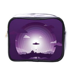 Ufo Illustration Style Minimalism Silhouette Mini Toiletries Bag (One Side)